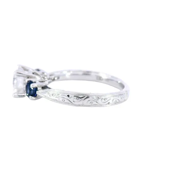 14K White Gold Diamond & Sapphire Engagement Ring Image 2 Carroll's Jewelers Fort Lauderdale, FL