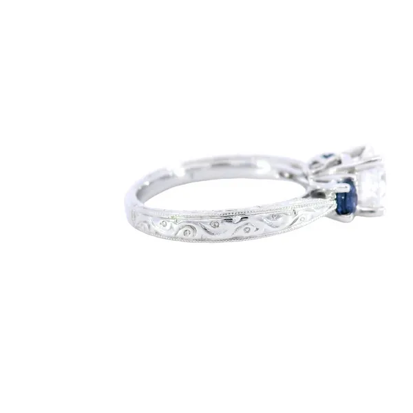 14K White Gold Diamond & Sapphire Engagement Ring Image 4 Carroll's Jewelers Fort Lauderdale, FL