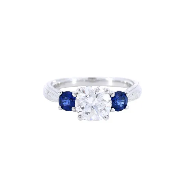 14K White Gold Diamond & Sapphire Engagement Ring Carroll's Jewelers Fort Lauderdale, FL