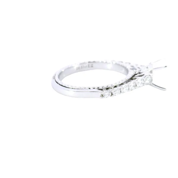 14K White Gold Hidden Accent Diamond Engagement Ring Setting Image 4 Carroll's Jewelers Fort Lauderdale, FL