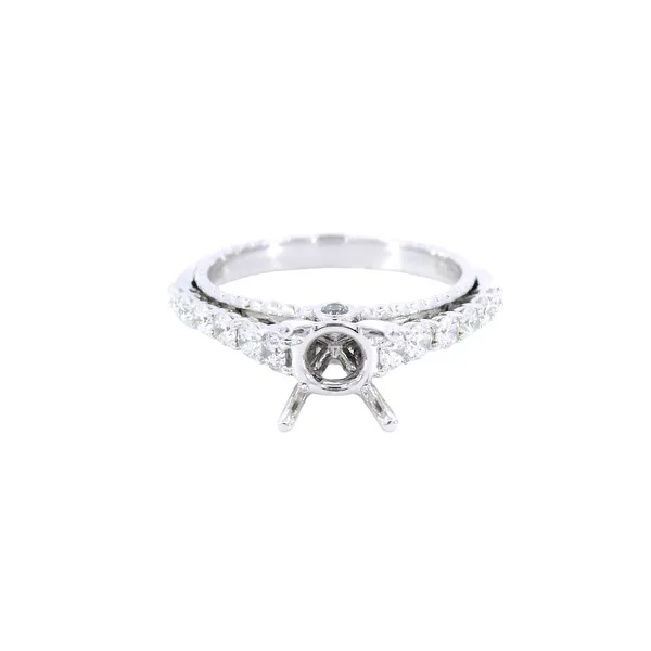 14K White Gold Hidden Accent Diamond Engagement Ring Setting Carroll's Jewelers Fort Lauderdale, FL