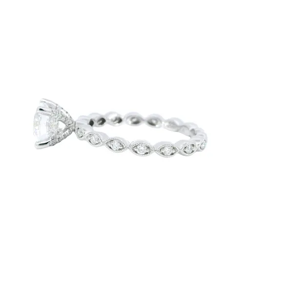 14K White Gold Diamond Engagement Ring Setting Image 2 Carroll's Jewelers Fort Lauderdale, FL