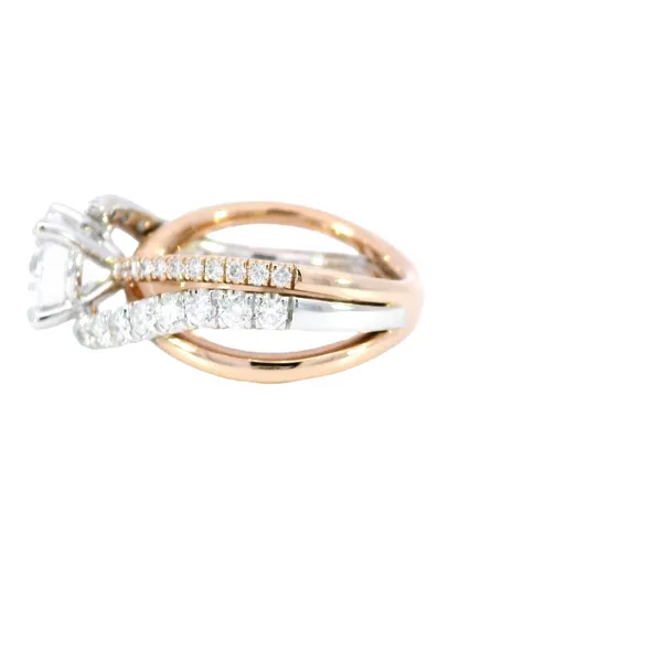 14K Two-Tone Rose Gold Diamond Engagement Ring Setting Image 2 Carroll's Jewelers Fort Lauderdale, FL