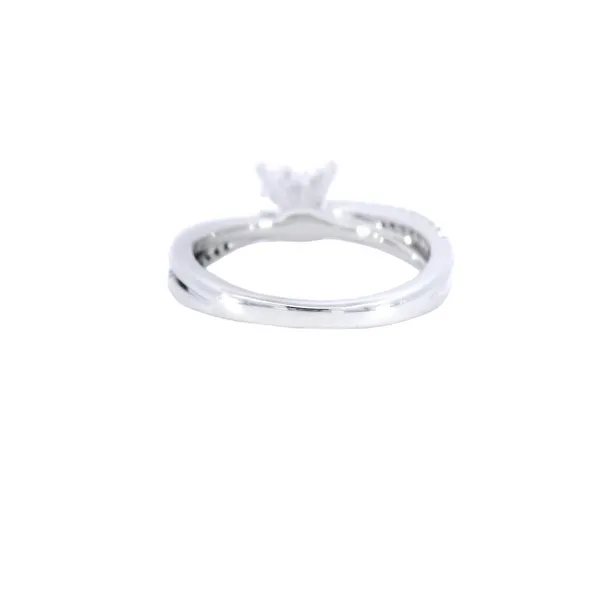 14K White Gold Cross Over Diamond Engagement Ring Setting Image 3 Carroll's Jewelers Fort Lauderdale, FL