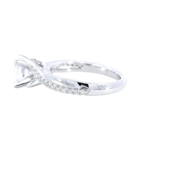14K White Gold Split Shank Diamond Engagement Ring Setting Image 2 Carroll's Jewelers Fort Lauderdale, FL