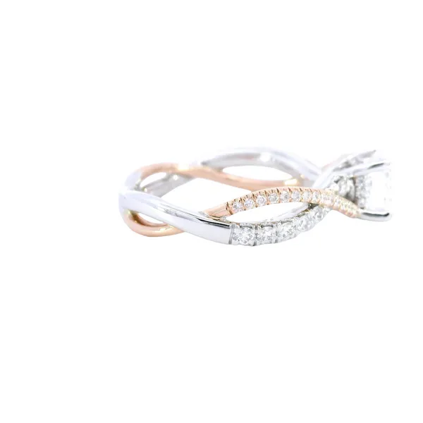 14K Two-Tone Rose Gold Diamond Engagement Ring Setting Image 4 Carroll's Jewelers Fort Lauderdale, FL