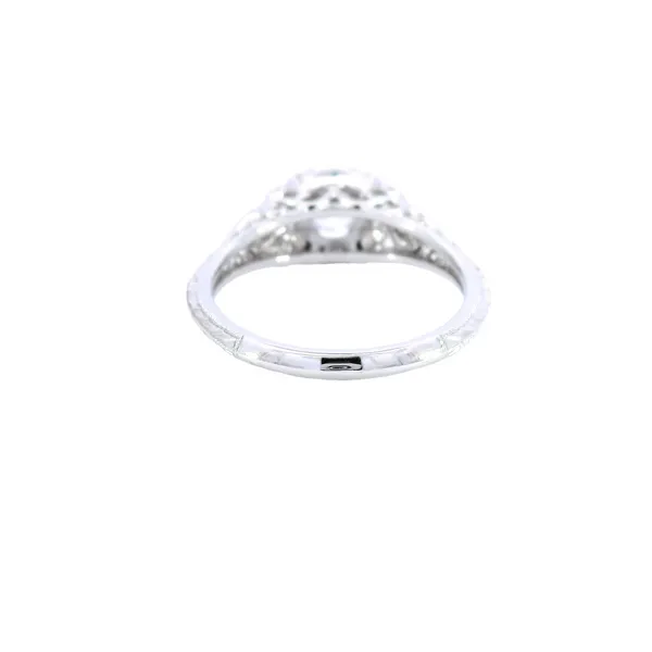 14K White Gold Vintage Diamond Engagement Ring Setting Image 3 Carroll's Jewelers Fort Lauderdale, FL