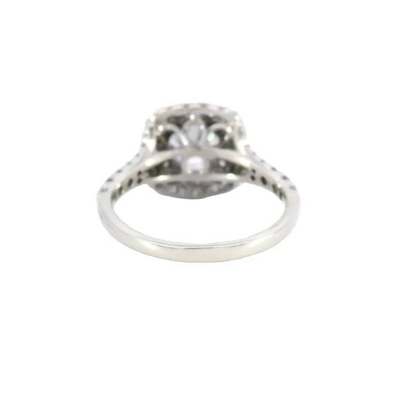 14K White Gold Halo Diamond & Tourmaline Engagement Ring Image 3 Carroll's Jewelers Fort Lauderdale, FL