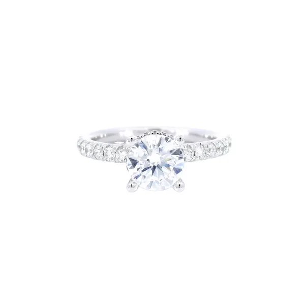 14K White Gold Hidden Halo Diamond Engagement Ring Setting Carroll's Jewelers Fort Lauderdale, FL