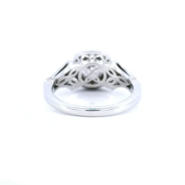 14K White Gold Vintage Diamond Engagement Ring Setting Image 3 Carroll's Jewelers Fort Lauderdale, FL