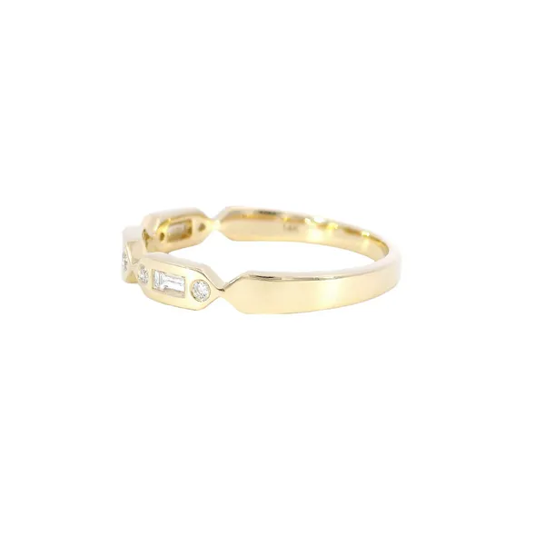 14K Yellow Gold Diamond & Baguette Ring Image 2 Carroll's Jewelers Fort Lauderdale, FL