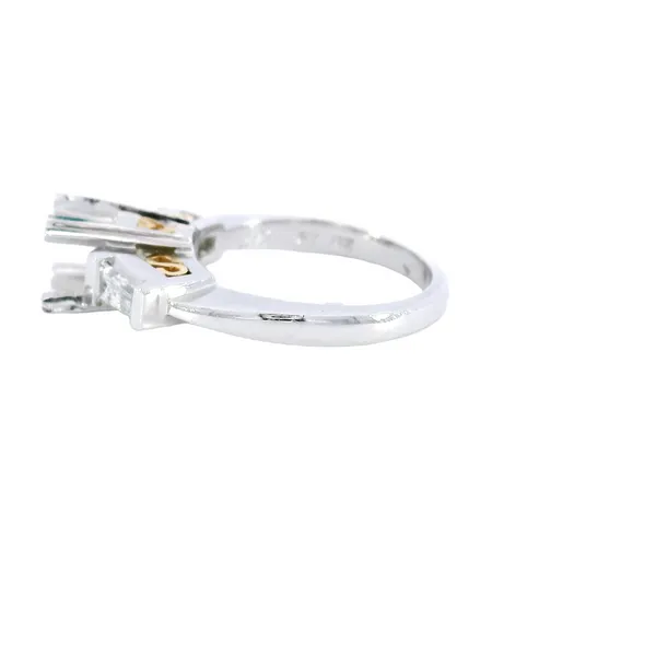 Platinum Two-Tone Gold Three Stone Diamond Engagement Ring Setting Image 2 Carroll's Jewelers Fort Lauderdale, FL
