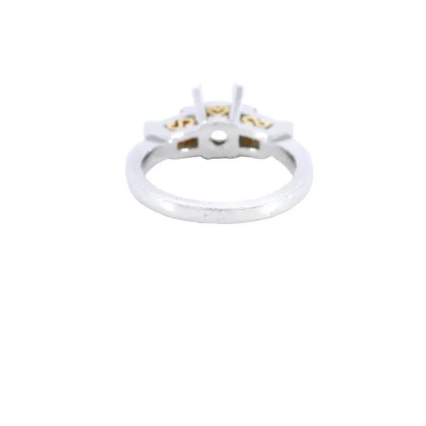 Platinum Two-Tone Gold Three Stone Diamond Engagement Ring Setting Image 3 Carroll's Jewelers Fort Lauderdale, FL
