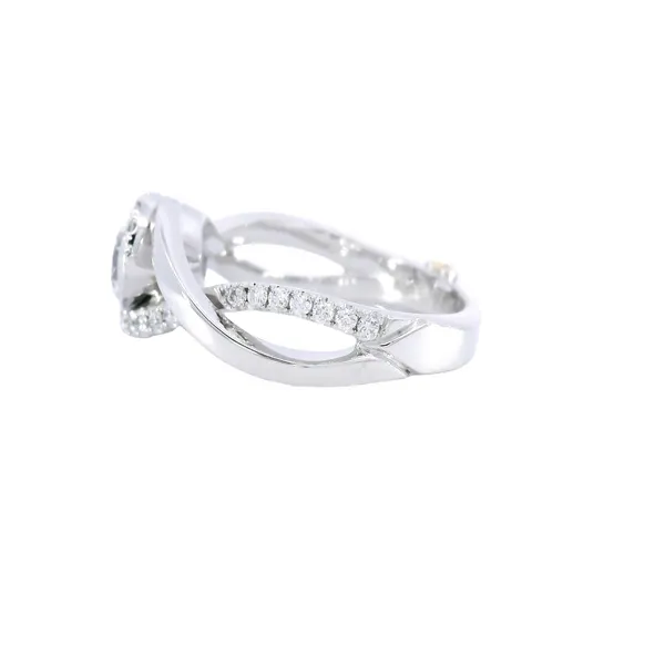 14K White Gold Crossover Diamond Engagement Ring Setting Image 2 Carroll's Jewelers Fort Lauderdale, FL