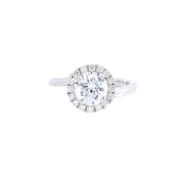 14K White Gold Halo Diamond Engagement Ring Setting Carroll's Jewelers Fort Lauderdale, FL