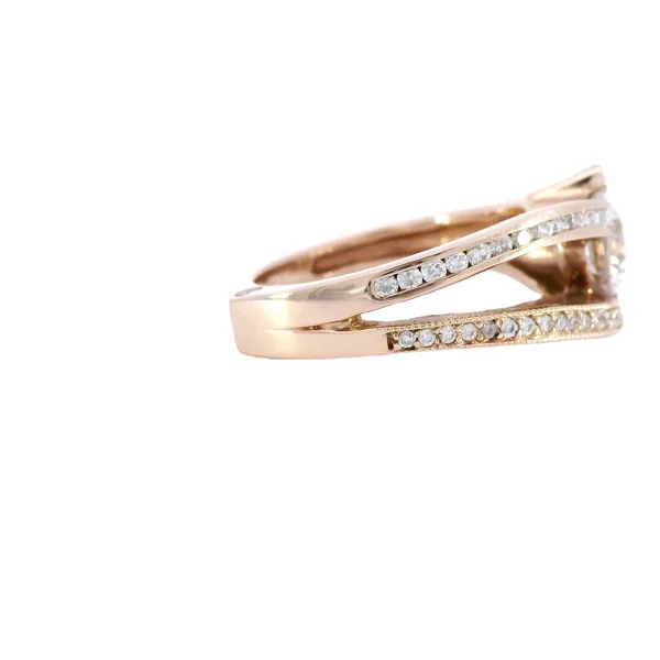 14K Rose Gold Contemporary Diamond Engagement Ring Setting Image 4 Carroll's Jewelers Fort Lauderdale, FL