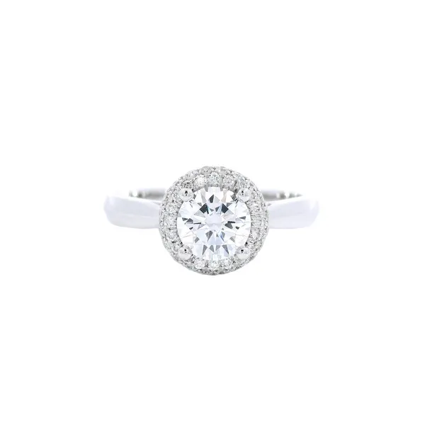 14K White Gold Halo Diamond Engagement Ring Setting Carroll's Jewelers Fort Lauderdale, FL
