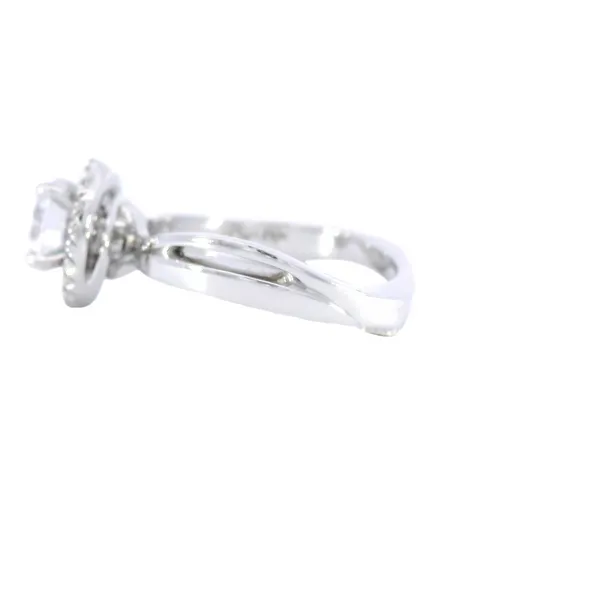 Passion 14K White Gold Halo Diamond Engagement Ring Setting Image 2 Carroll's Jewelers Fort Lauderdale, FL