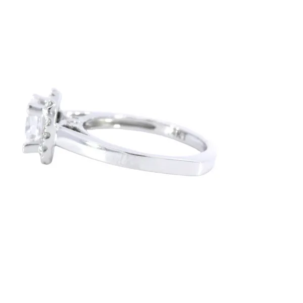 14K White Gold Cushion Halo Diamond Engagement Ring Setting Image 2 Carroll's Jewelers Fort Lauderdale, FL