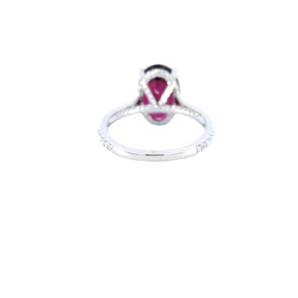 14K White Gold Garnet & Diamond Engagement Ring Image 3 Carroll's Jewelers Fort Lauderdale, FL