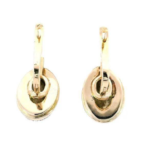 14K Two-Tone Diamond Lever-Back Earrings Image 3 Carroll's Jewelers Fort Lauderdale, FL