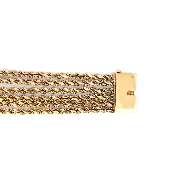 14K Yellow Gold Diamond & Sapphire Watch Bracelet Image 2 Carroll's Jewelers Fort Lauderdale, FL