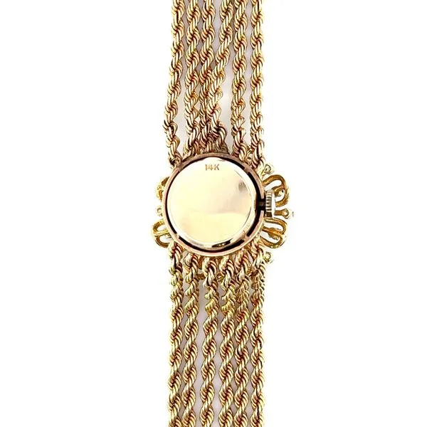 14K Yellow Gold Diamond & Sapphire Watch Bracelet Image 4 Carroll's Jewelers Fort Lauderdale, FL