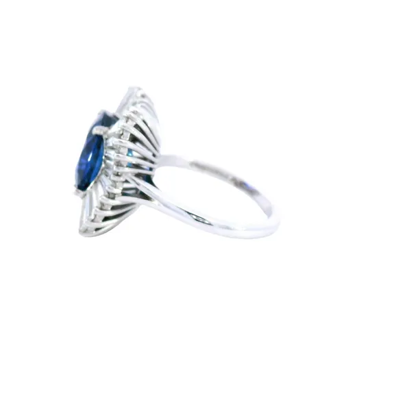 Platinum Estate Sapphire Ballerina Ring Image 2 Carroll's Jewelers Fort Lauderdale, FL