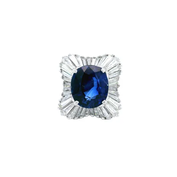 Platinum Estate Sapphire Ballerina Ring Carroll's Jewelers Fort Lauderdale, FL