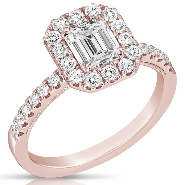 3/4 CT CENTER EMERALD CUT HALO DIAMOND ENGAGEMENT RING Image 3 Cellini Design Jewelers Orange, CT