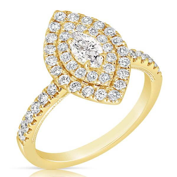 1/3 CT CENTER MARQUISE D-HALO 1 CTW DIAMOND ENGAGEMENT RING Image 2 Cellini Design Jewelers Orange, CT