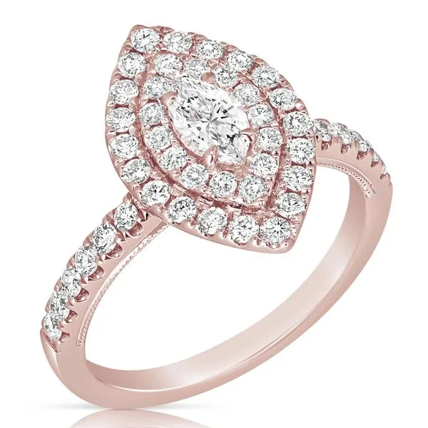 1/3 CT CENTER MARQUISE D-HALO 1 CTW DIAMOND ENGAGEMENT RING Image 3 Cellini Design Jewelers Orange, CT