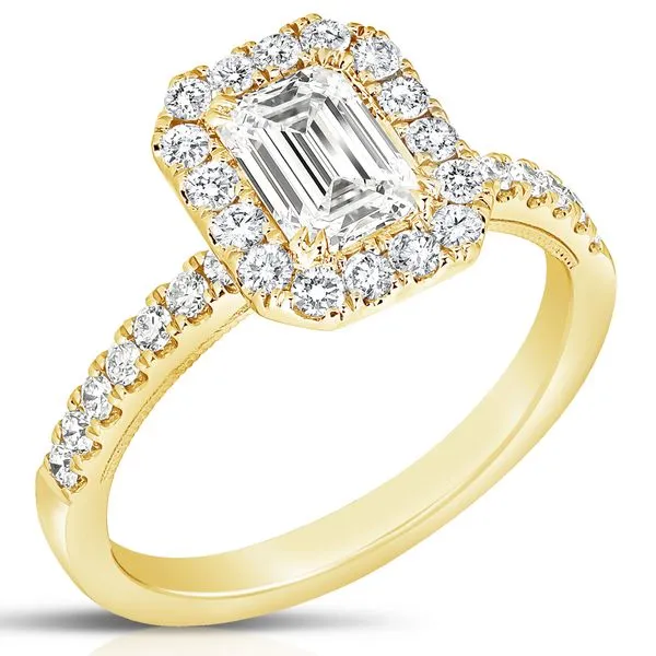 1 CT CENTER EMERALD CUT HALO DIAMOND ENGAGEMENT RING Image 2 Cellini Design Jewelers Orange, CT