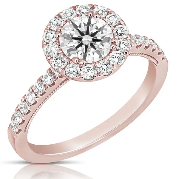 1 CT CENTER ROUND HALO DIAMOND ENGAGEMENT RING Image 3 Cellini Design Jewelers Orange, CT