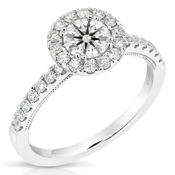 1 CT CENTER ROUND HALO DIAMOND ENGAGEMENT RING Cellini Design Jewelers Orange, CT