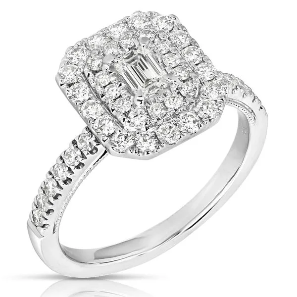 1/3 CT CENTER EMERALD CUT D-HALO 1 CTW DIAMOND ENGAGEMENT RING Cellini Design Jewelers Orange, CT