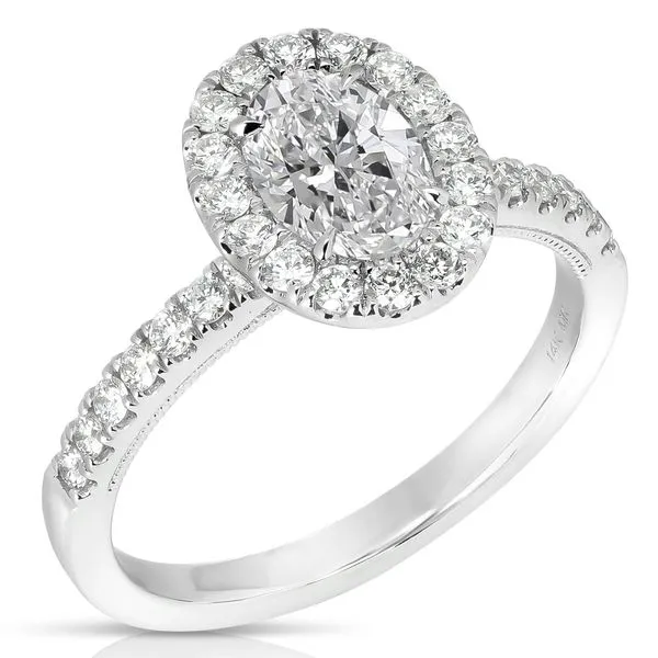 3/4 CT CENTER OVAL HALO DIAMOND ENGAGEMENT RING Cellini Design Jewelers Orange, CT