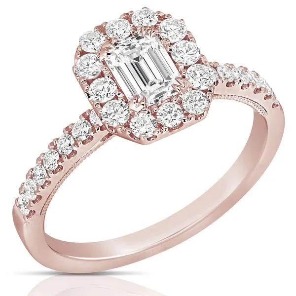 1/2 CT CENTER EMERALD CUT HALO DIAMOND ENGAGEMENT RING Image 3 Cellini Design Jewelers Orange, CT