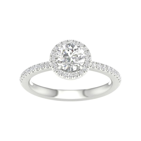 0.90ctw Diamond Halo Engagement Ring Princess Diana Ring