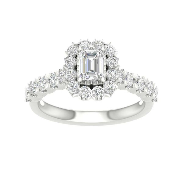 Engagement Ring with Fancy Halo Cellini Design Jewelers Orange, CT