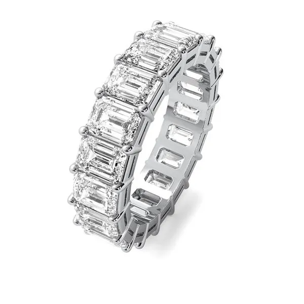 9 CTW PLATINUM EMERALD CUT SHARED PRONG ETERNITY BAND Cellini Design Jewelers Orange, CT