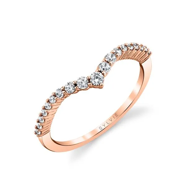 Curved Chevron Diamond Wedding Band Cellini Design Jewelers Orange, CT