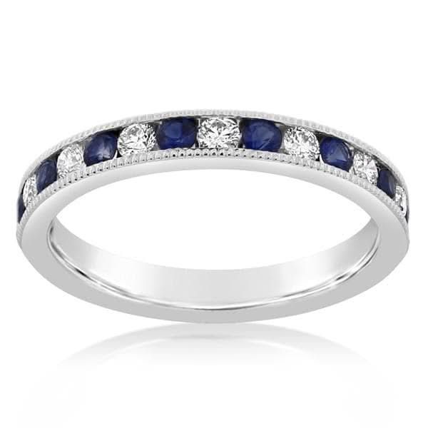 Ladies Sapphire & Diamond Band Wedding Band Cellini Design Jewelers Orange, CT