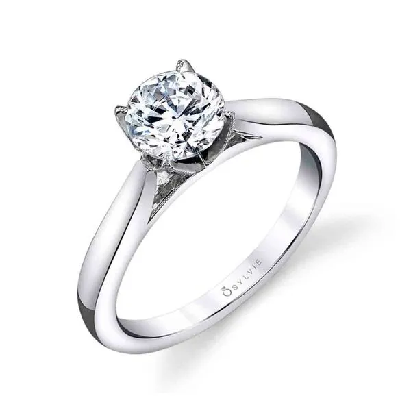 MODERN SOLITAIRE ENGAGEMENT RING - AUBREE Cellini Design Jewelers Orange, CT