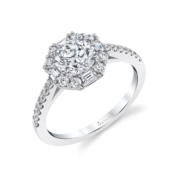 HALO ENGAGEMENT RING 1 CT ROUND CENTER Cellini Design Jewelers Orange, CT