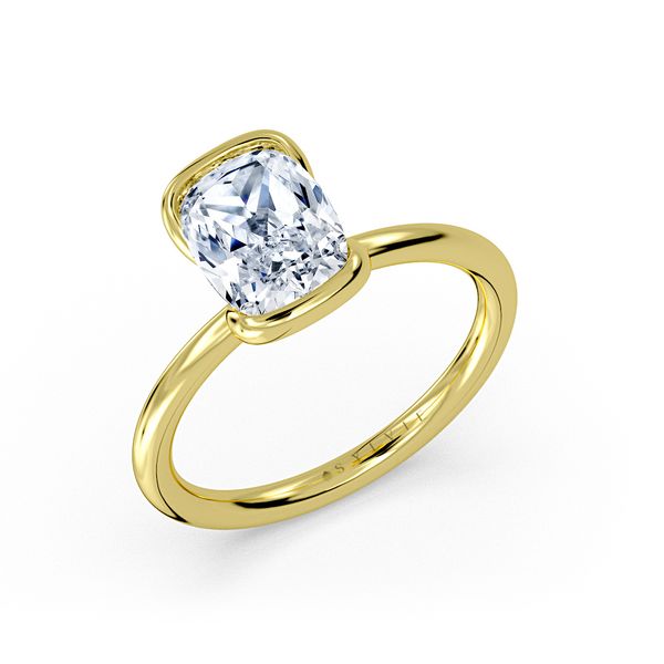 Half Bezel Solitaire Engagement Ring Cellini Design Jewelers Orange, CT