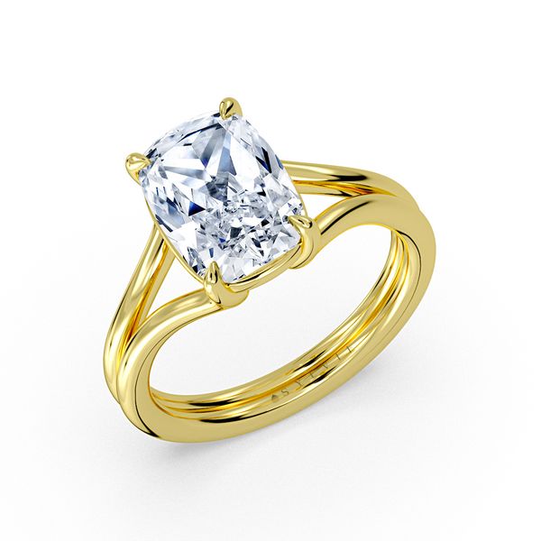 Wide Double Band Split Shank Engagement Ring Cellini Design Jewelers Orange, CT