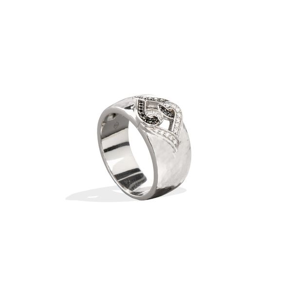 Black Diamond Ring | Sterling Silver Band Ring Image 2 Cellini Design Jewelers Orange, CT
