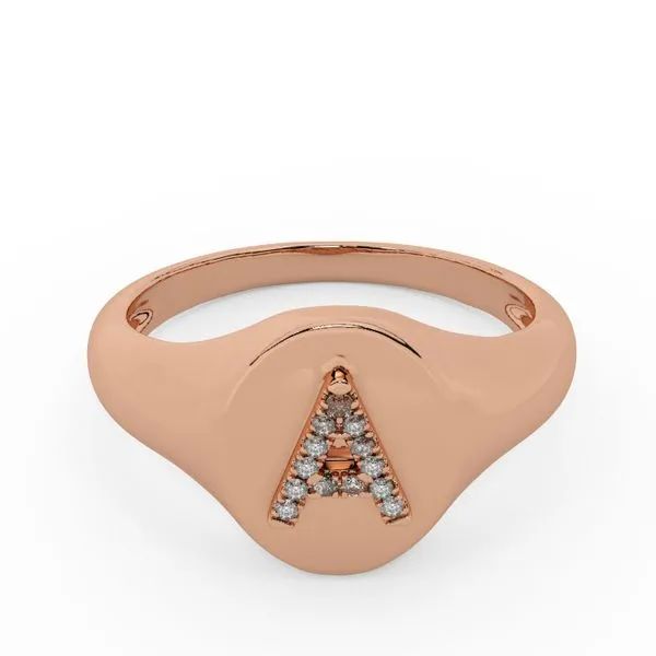OVAL SIGNET RING WITH LETTER Image 2 Cellini Design Jewelers Orange, CT