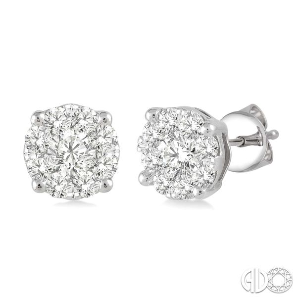 1/6 Ctw Lovebright Round Cut Diamond Earrings in 14K White Gold Cellini Design Jewelers Orange, CT